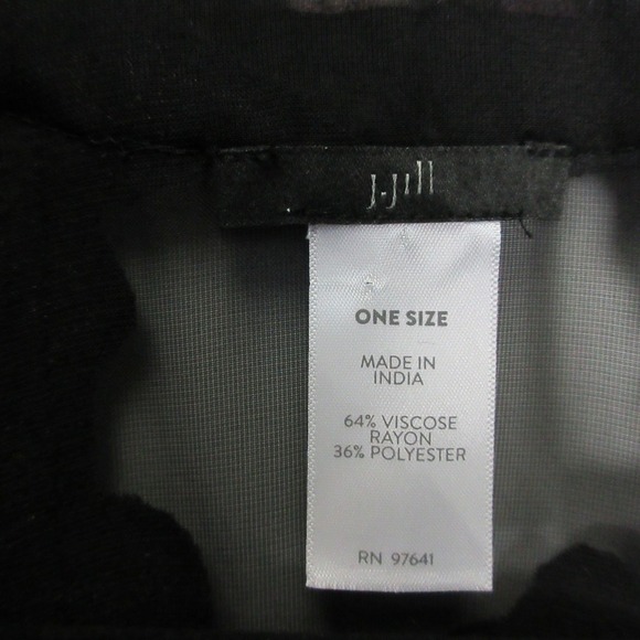 J Jill Burnout Floral Kimono Robe Women OS Black Purple Velvet Sheer Boho 274 - Picture 3 of 9